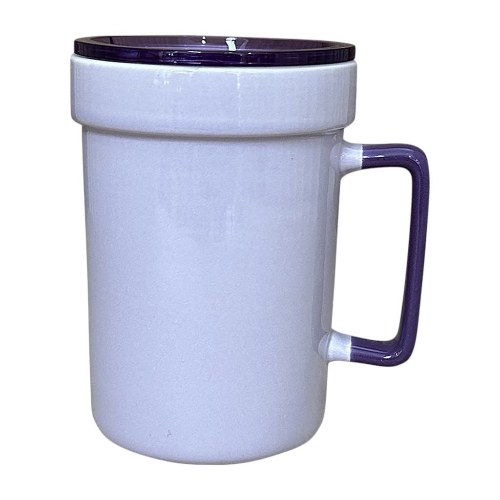 Taza Morado Con Tapa 13oz