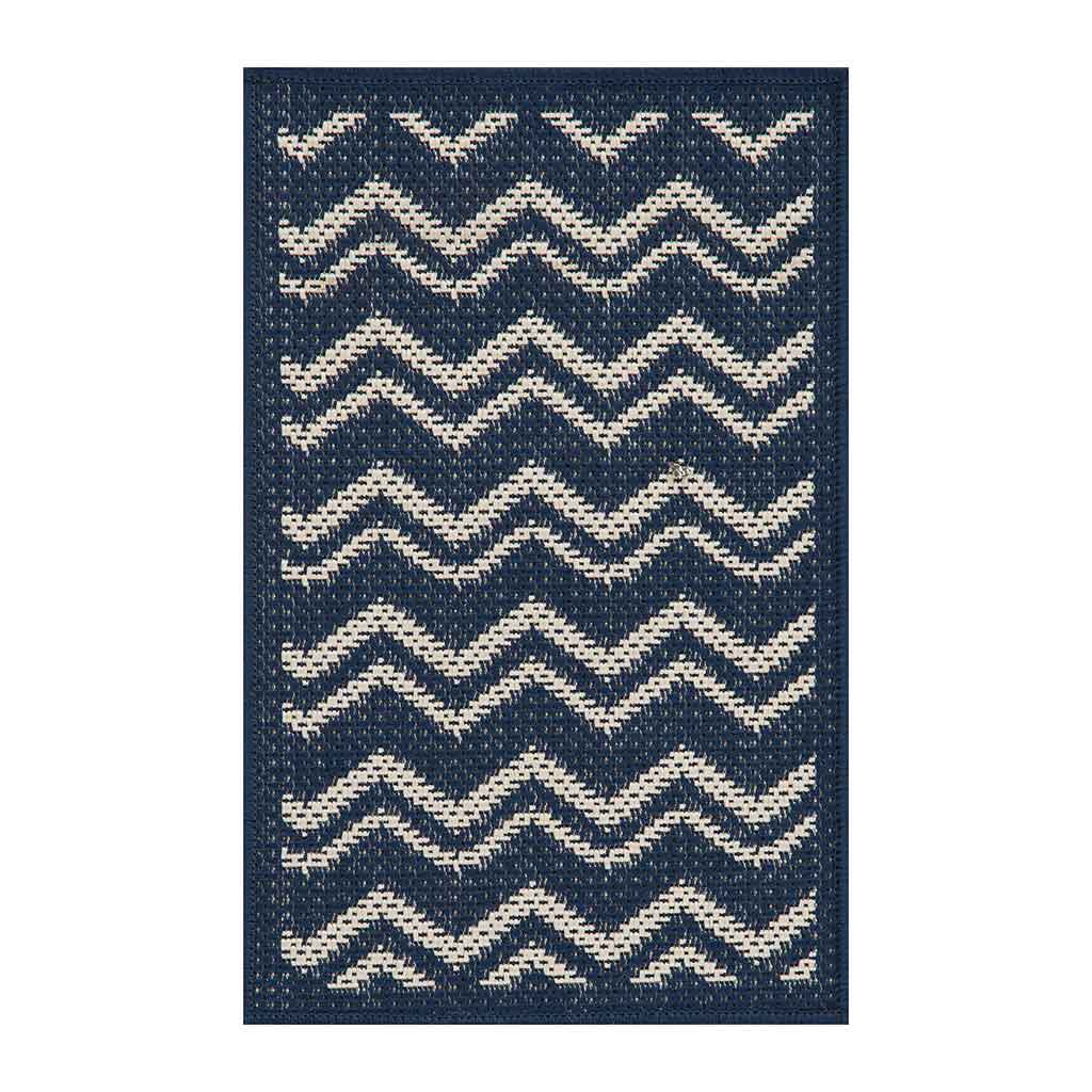 Alfombra De Puerta Estampado Azul Marino 40X60Cm