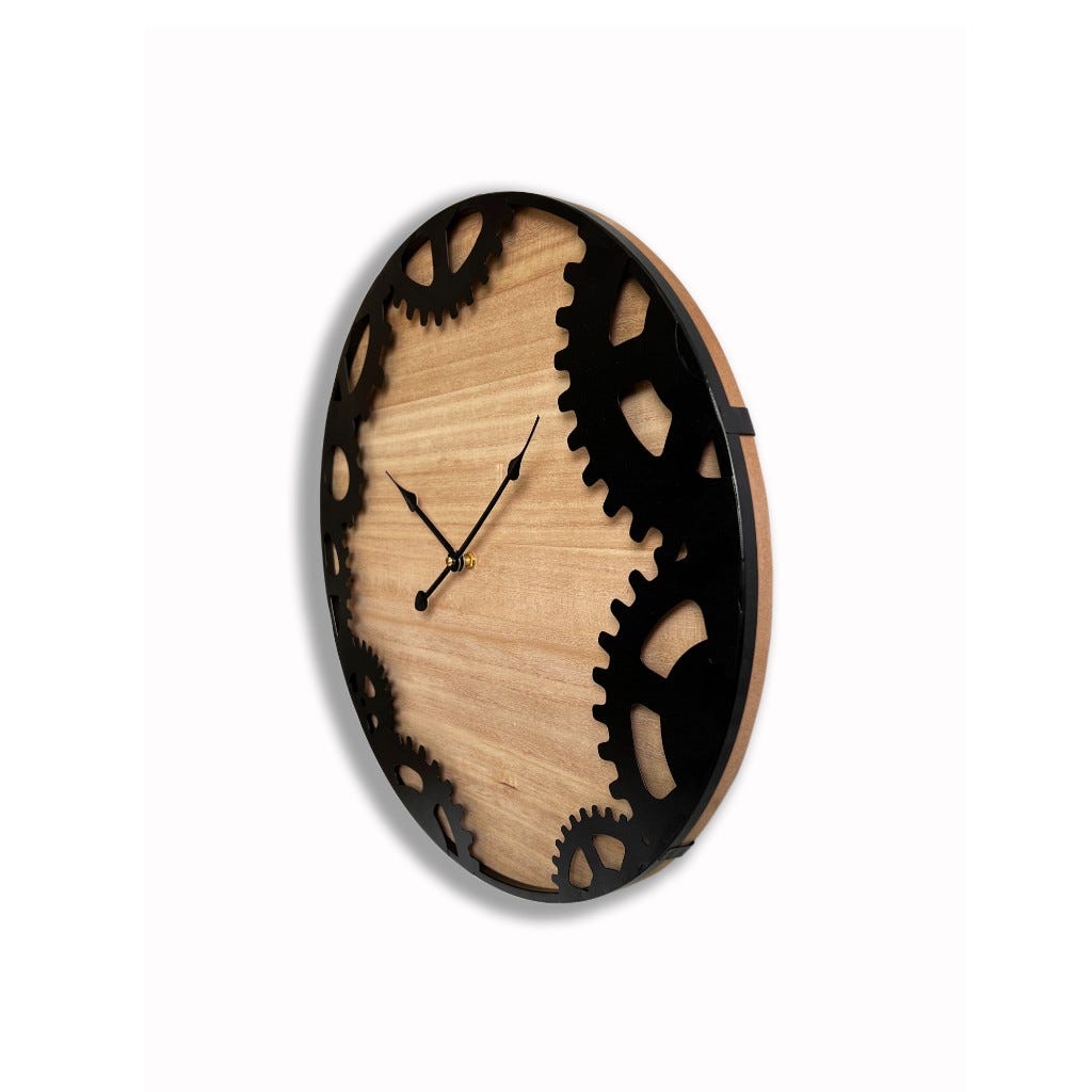Reloj De Pared Con Dise&ntilde;o De Engranajes 50X4Cm