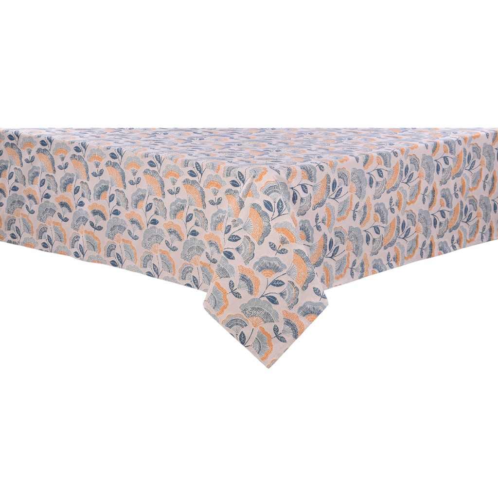 Mantel Estampado De Flor Azul Y Amarillo 160X320Cm