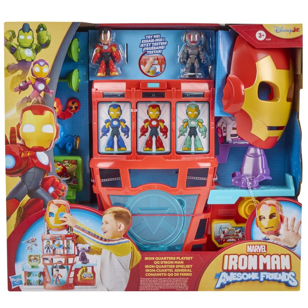 Figura de Acción Marvel Iron Man and Friends Iron-Cuartel general
