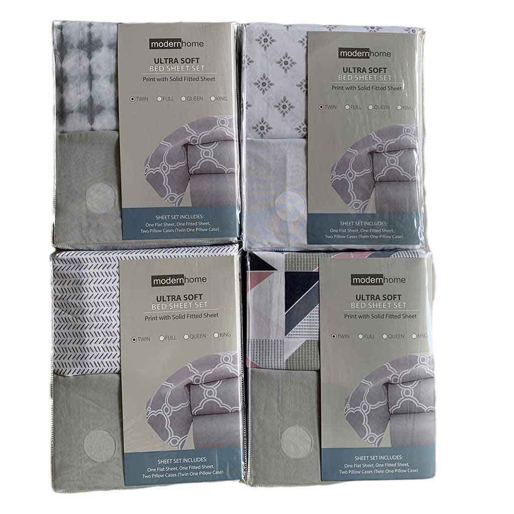 Juego De Sábana Estampada Con Bajera Twin Surtidos