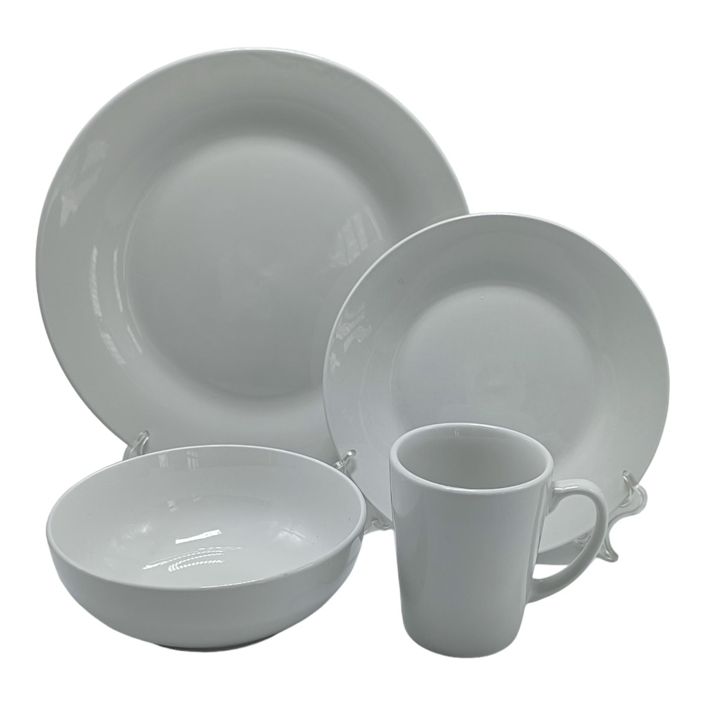 Set De 16 Piezas De Vajilla Blanca
