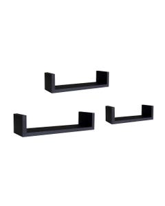 Estantes de pared negro en forma de U- 3 piezas