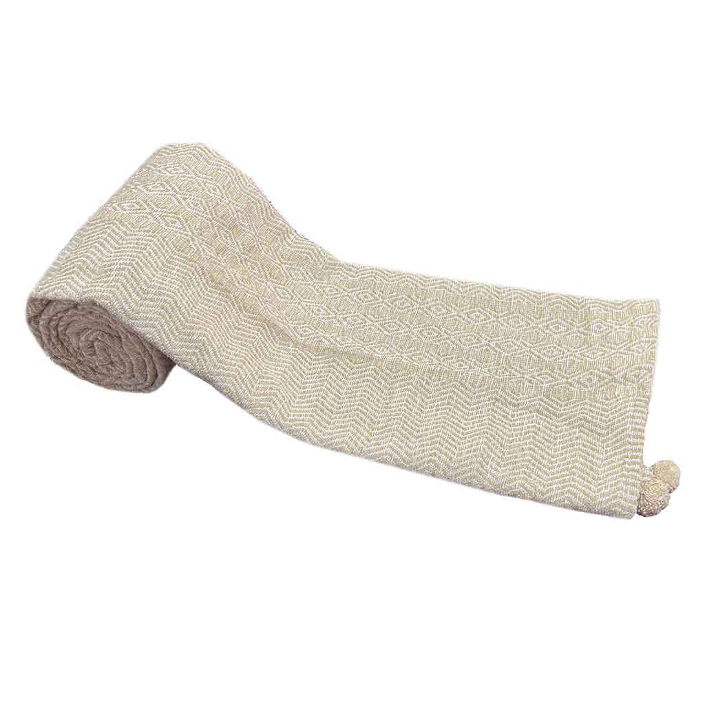 Cubierta De Cama Beige Con Flecos 160x220cm