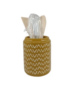 Soporte Con Utensilios De 5Pcs Amarillo 11Cm