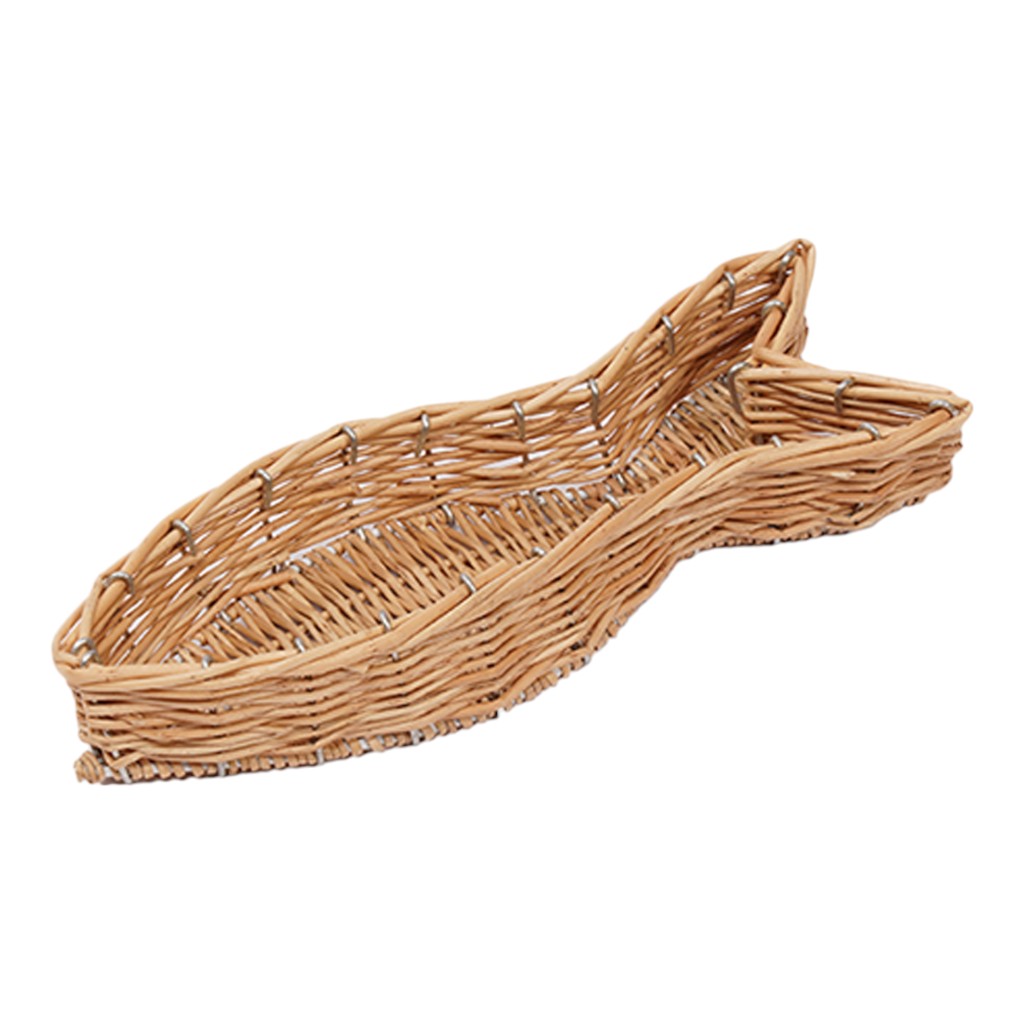 Bandeja De Mimbre Con Forma De Pescado 32X13X4.5Cm