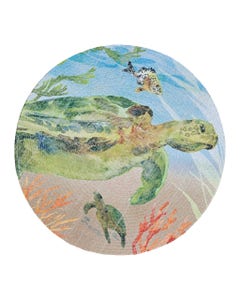 Individual Redondo Estampado De Tortuga 38Cm