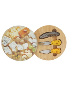 Conjunto para quesos de forma redonda y sacacorchos 5 piezas