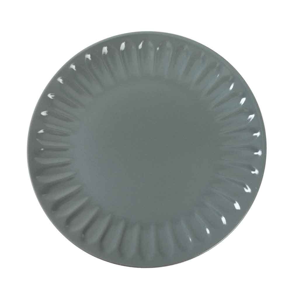 Plato De Cerámica Color Gris 27cm