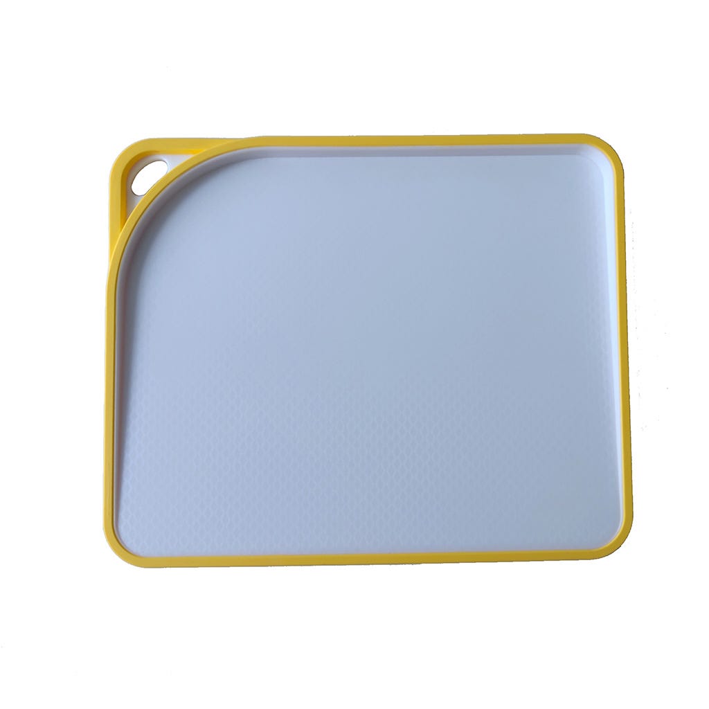 Tabla De Picar Blanco Con Borde Amarillo 28X23Cm