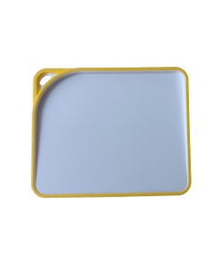 Tabla De Picar Blanco Con Borde Amarillo 28X23Cm