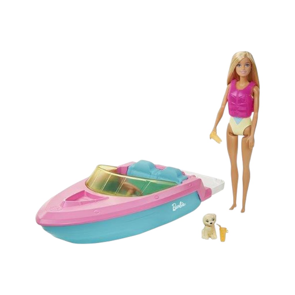 Barbie Bote Acuático Con Muñeca