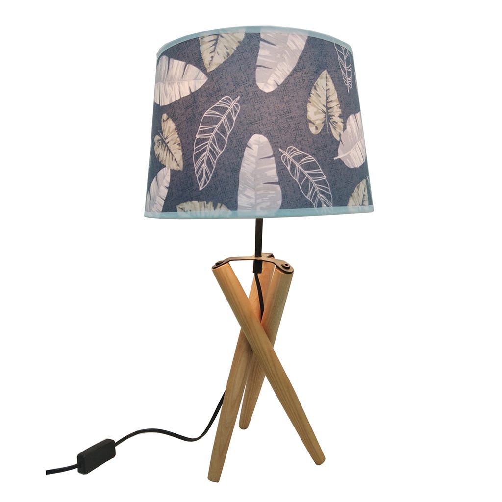 L&aacute;mpara de mesa con patas de madera 
