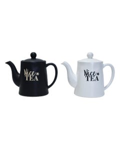 Tetera De Cerámica Estampado Texto "Nice Tea" Colores Surtidos 900Ml