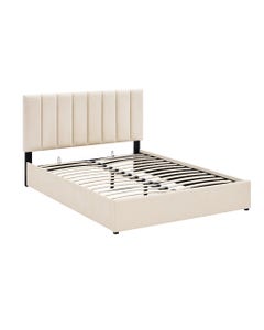 Base De Cama Queen Somni Beige Con Almacenamiento 216X164X110cm