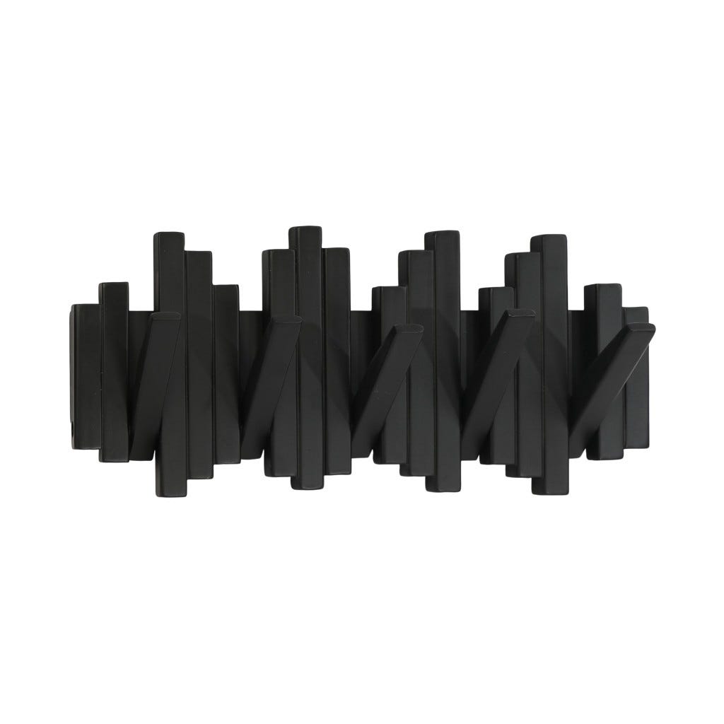 Perchero Negro De Pared 39.50x3x18cm