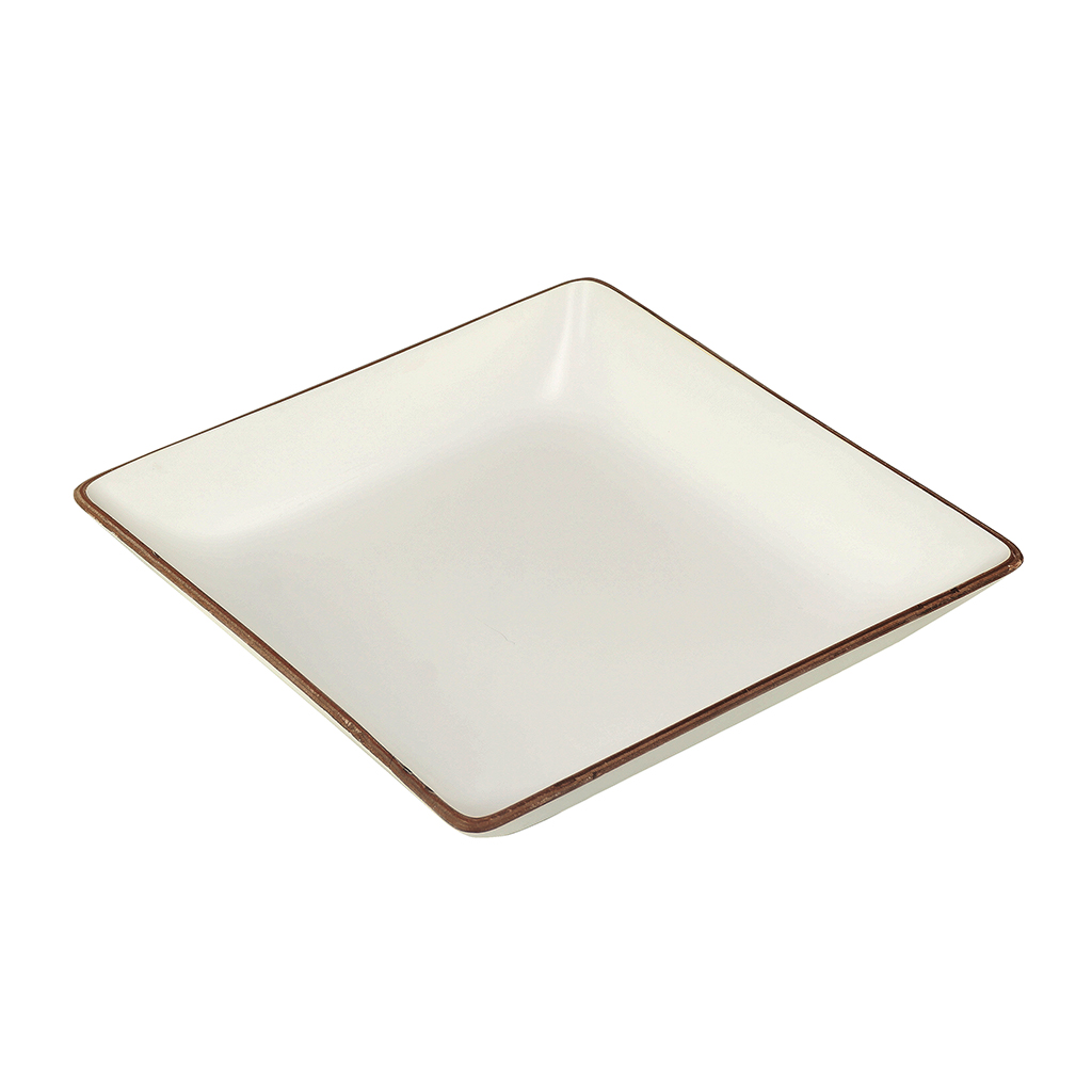 Plato blanco decorativo de madera