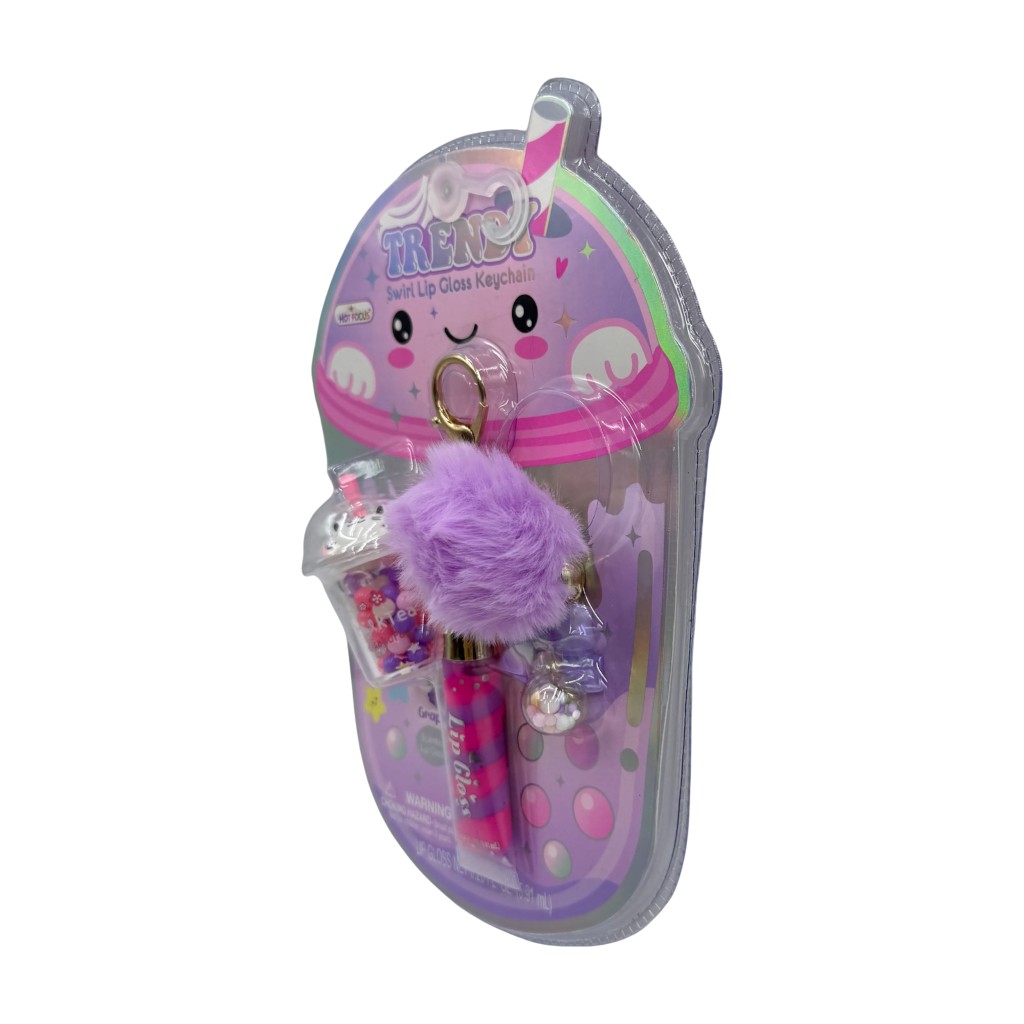 Hot Focus Llavero Con Brillo Labial Y Figura De Bubble Tea