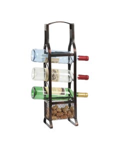 Estantería para vino de hierro con almacenamiento