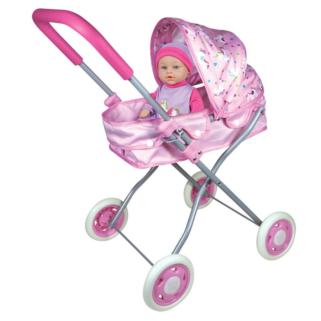 Cochecito De Muñeca Con Bebé 11" Doll Pram