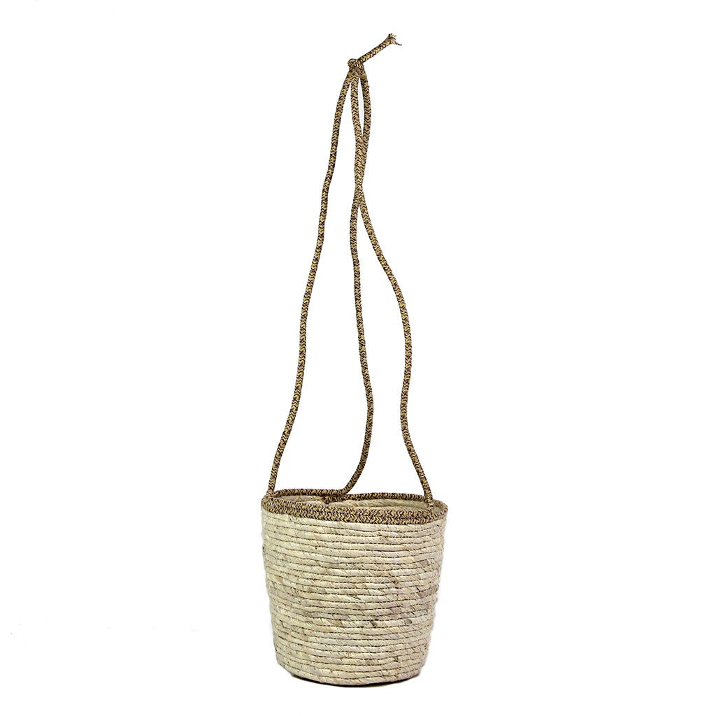Cesta Colgante Para Plantas Natural 27X23Cm