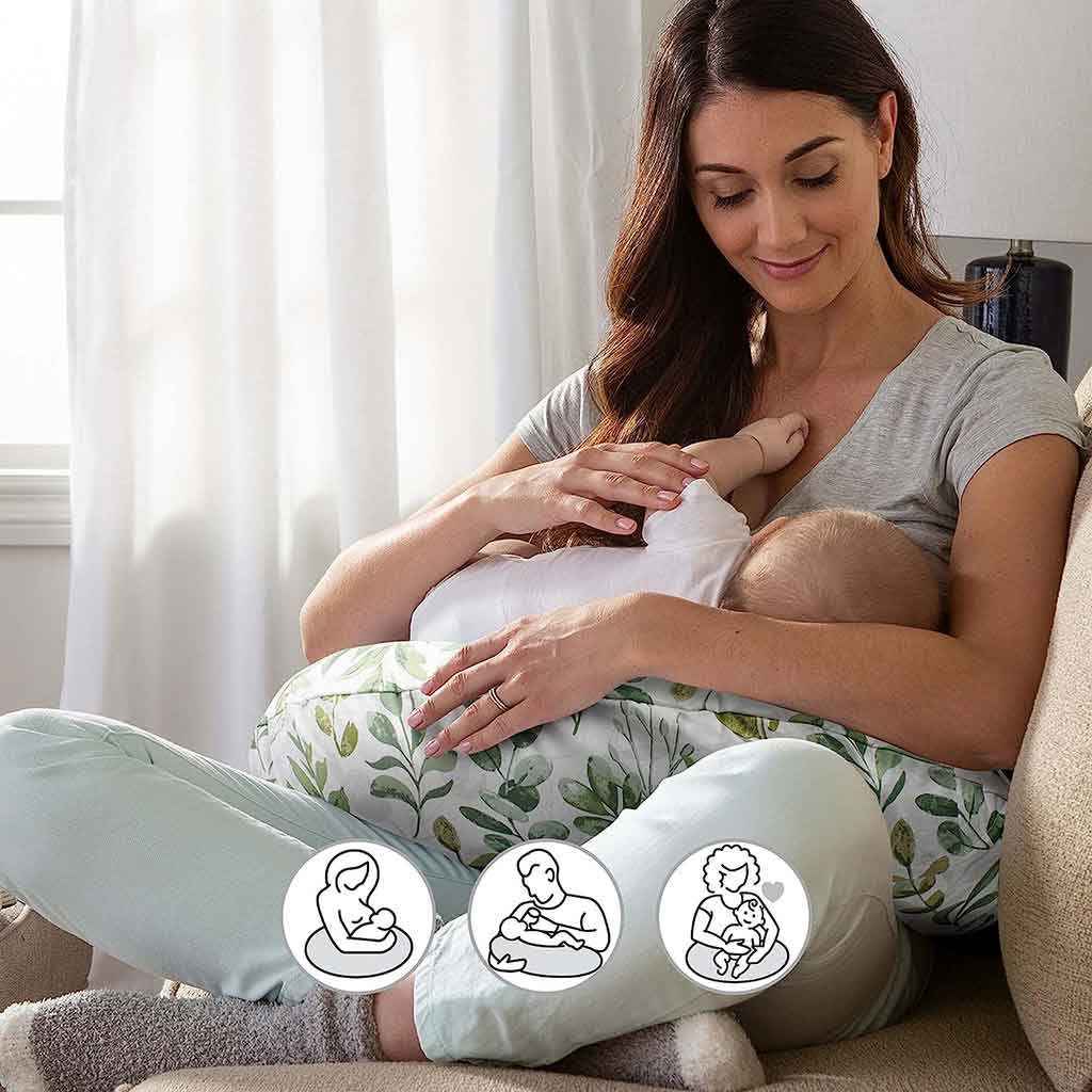 Almohada De Lactancia Estampado Follaje Verde Boppy
