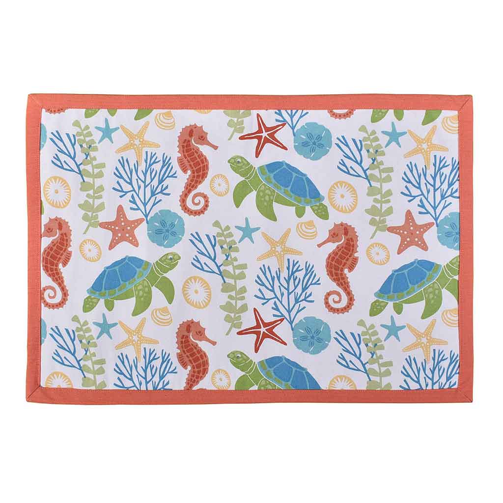 Individual Con Estampado De Animales Marinos 33X48Cm