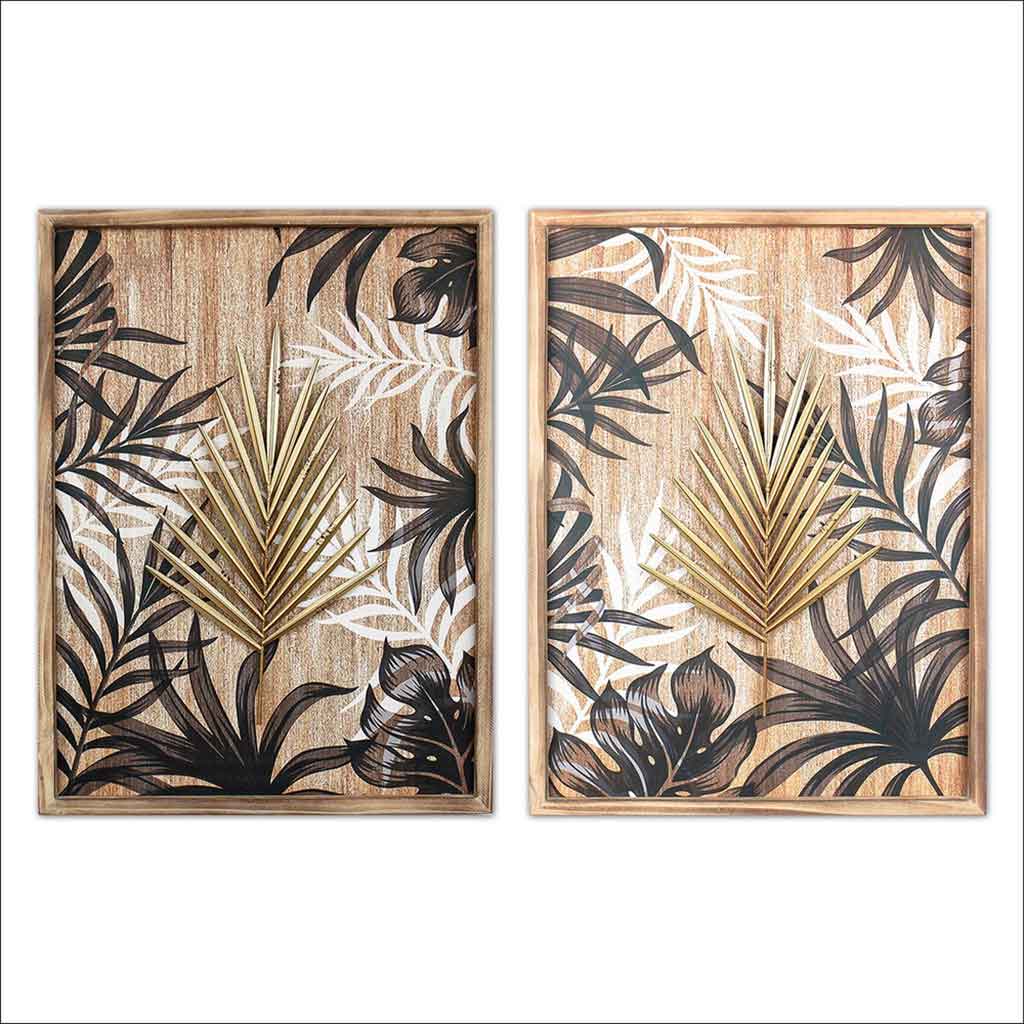 Decoración de pared con bordes de madera surtidos