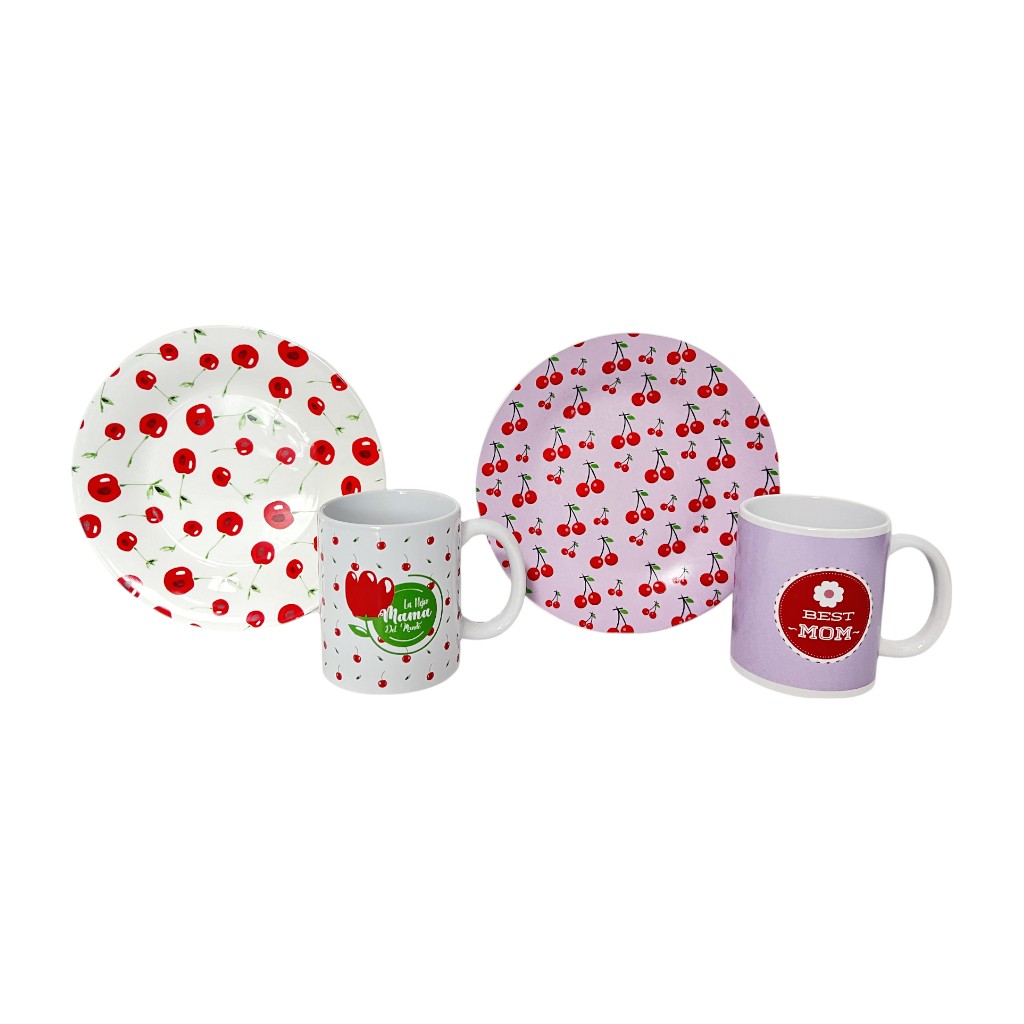 Juego De Plato Y Taza Diseños Surtidos
