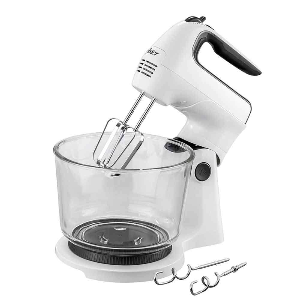 Batidora de mano blanco con pedestal Oster