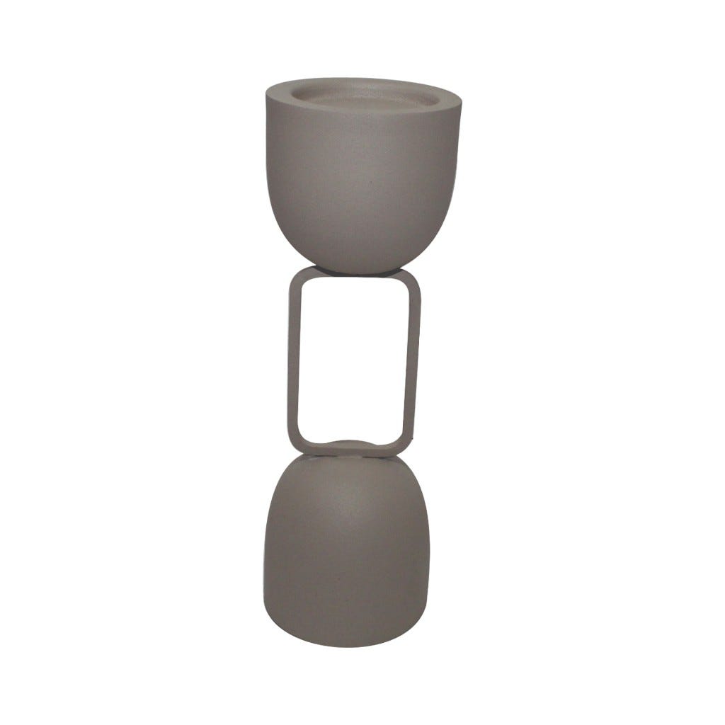Candelabro Blanco Hueso 10X7X30,5Cm