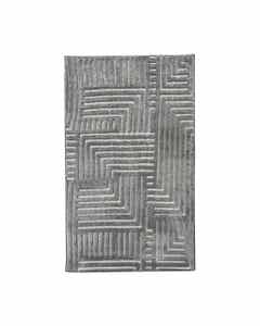 Alfombra Diseño Geométrico Gris Afelpado 90X150Cm