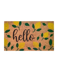 Alfombra De Corcho "Hello" Estampado De Limones 45X75Cm