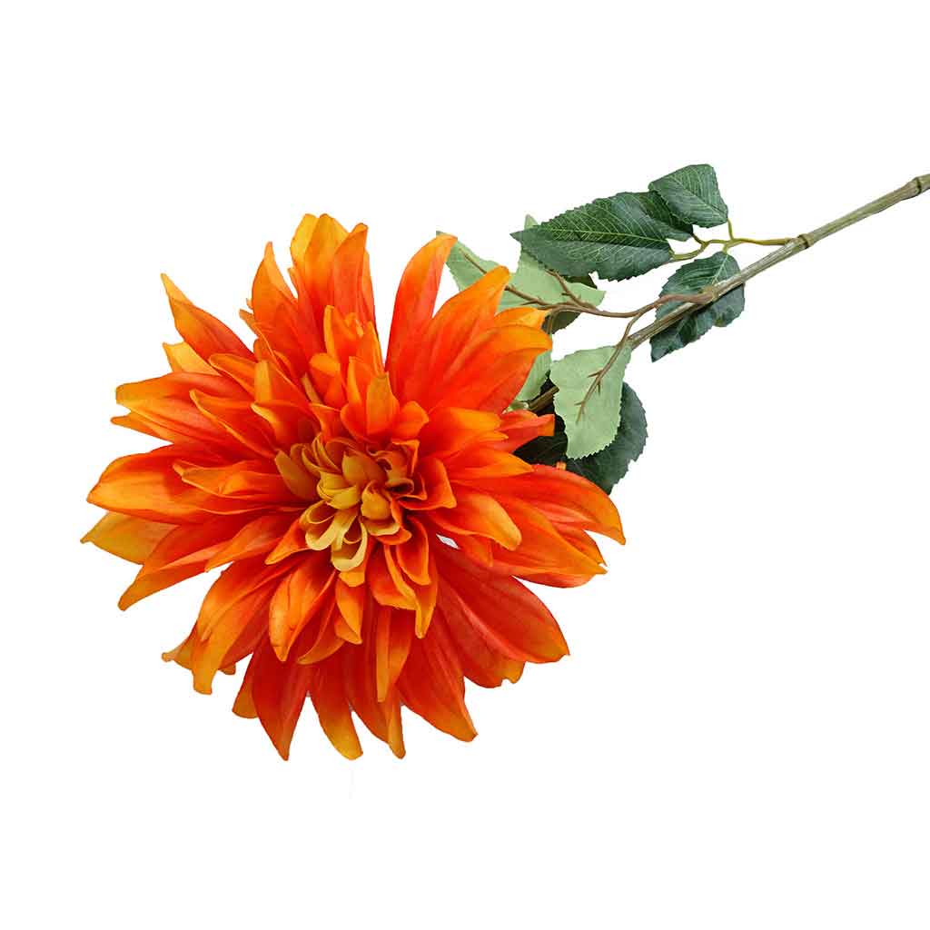 Flor Artificial Dahlia Naranja 66Cm