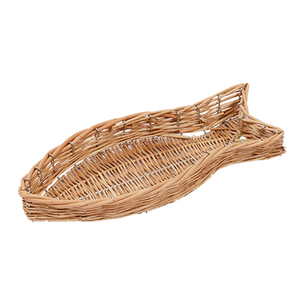 Bandeja De Mimbre Con Forma De Pez 25.5x9x4.5cm