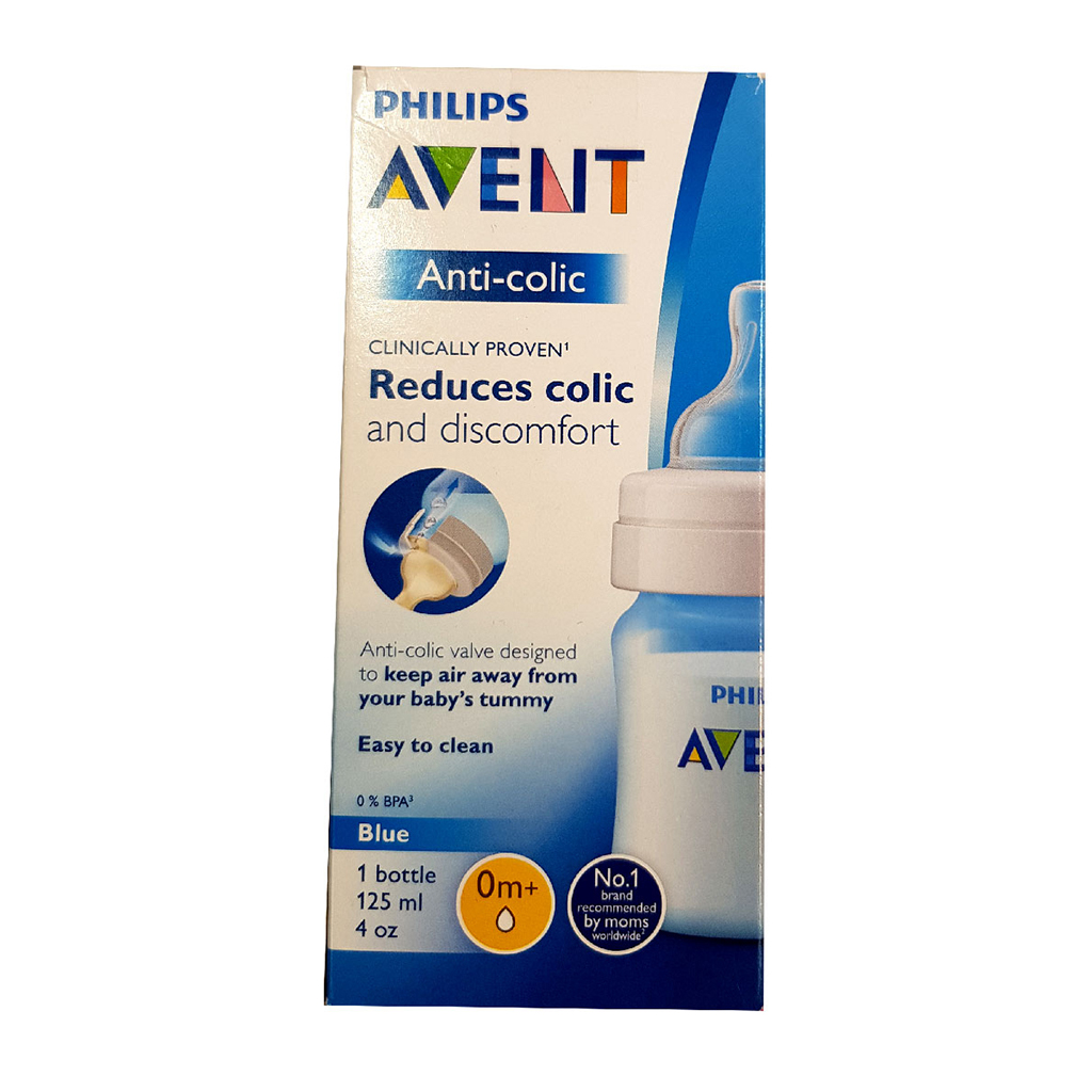 Biberón azul anti-cólicos de 125 ML