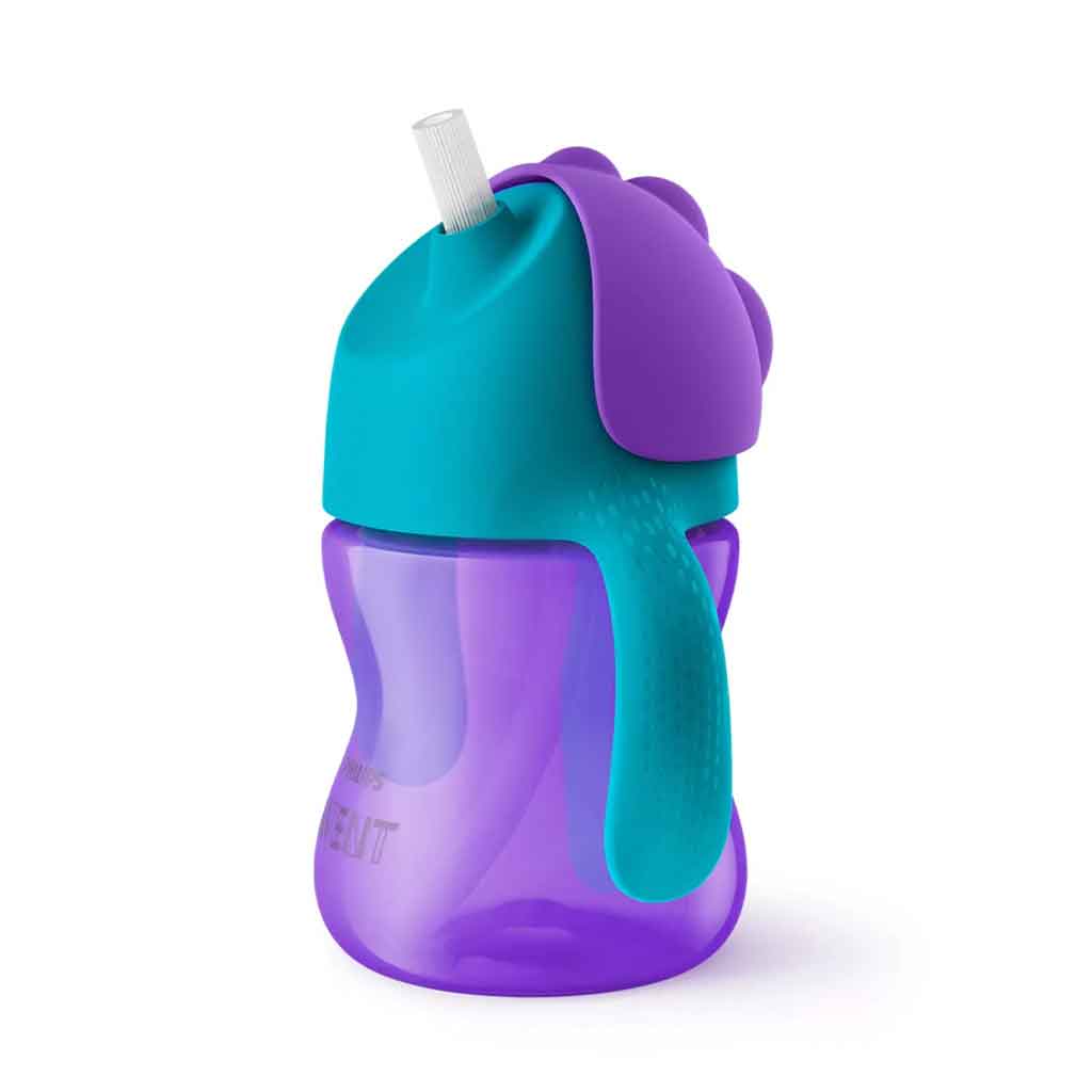 Vaso Morado Con Carrizo Flexible Anti-Fugas Avent