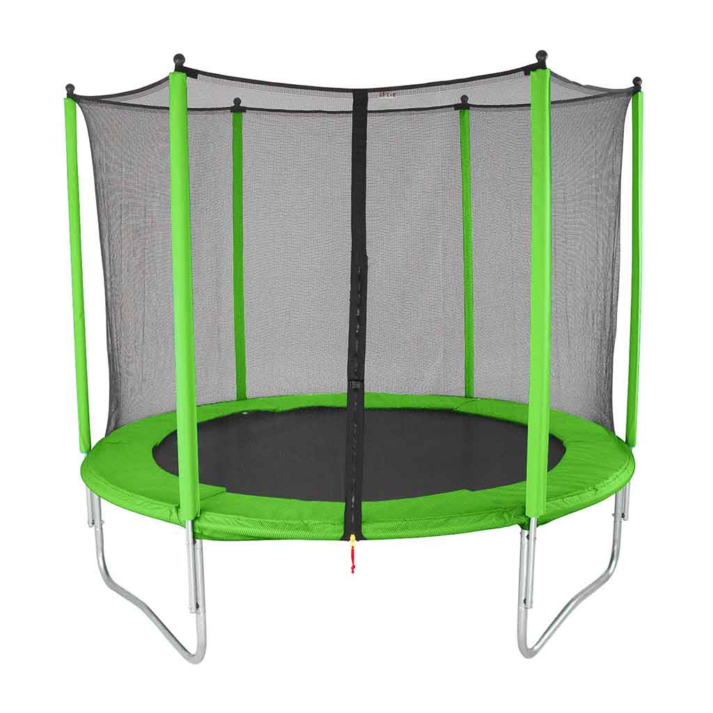 Trampolín de 8 pies con malla de seguridad verde