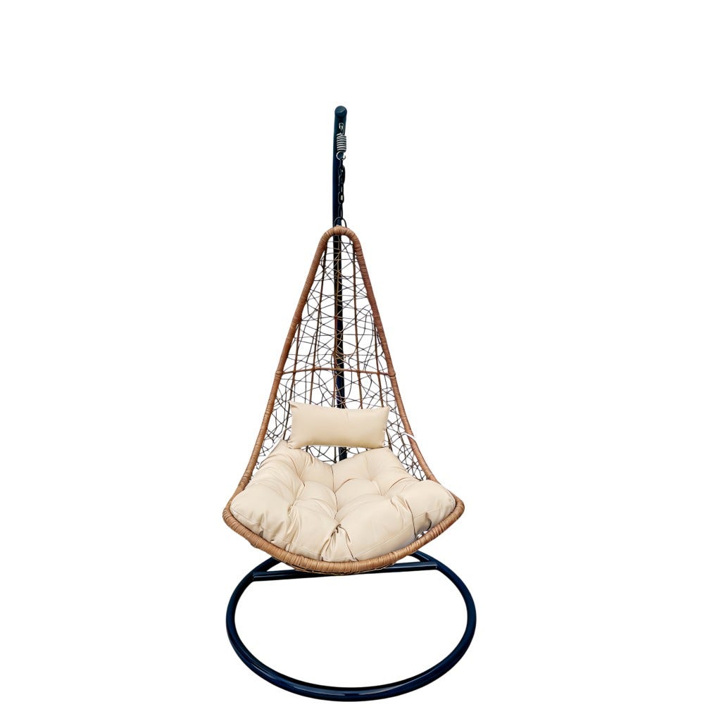 Silla Colgante Beige Con Soporte Edmond