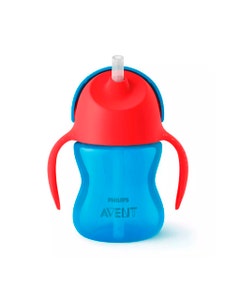 Vaso azul con carrizo flexible anti-fugas