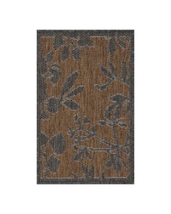 Alfombra Marrón Diseño De Hojas 40X60Cm