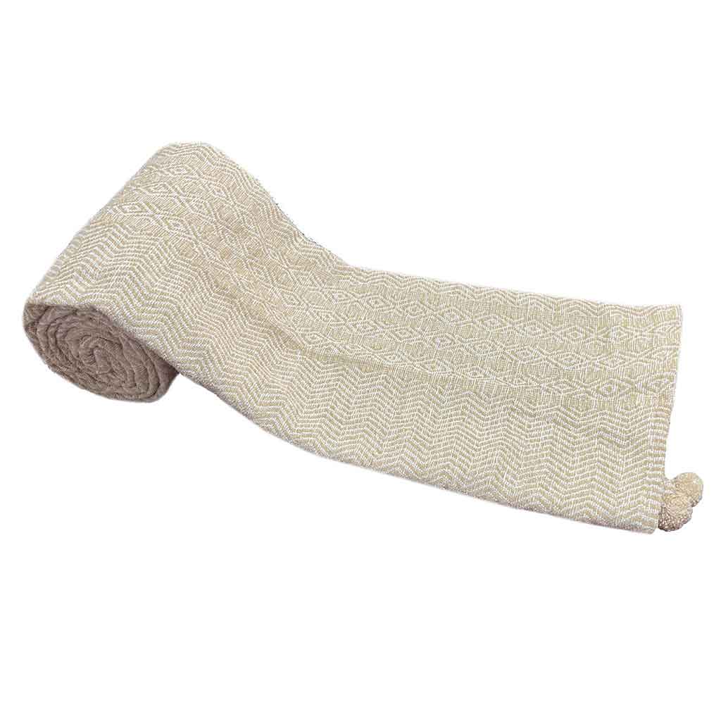 Cubierta De Cama Estampado Beige Con Flecos 220x240cm