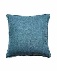 Cojín Azul Petróleo Borde Con Costura 45x45cm