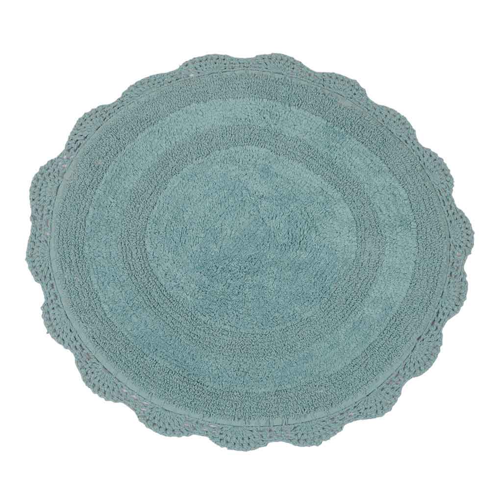 Alfombra de baño de encaje azul 50X80CM