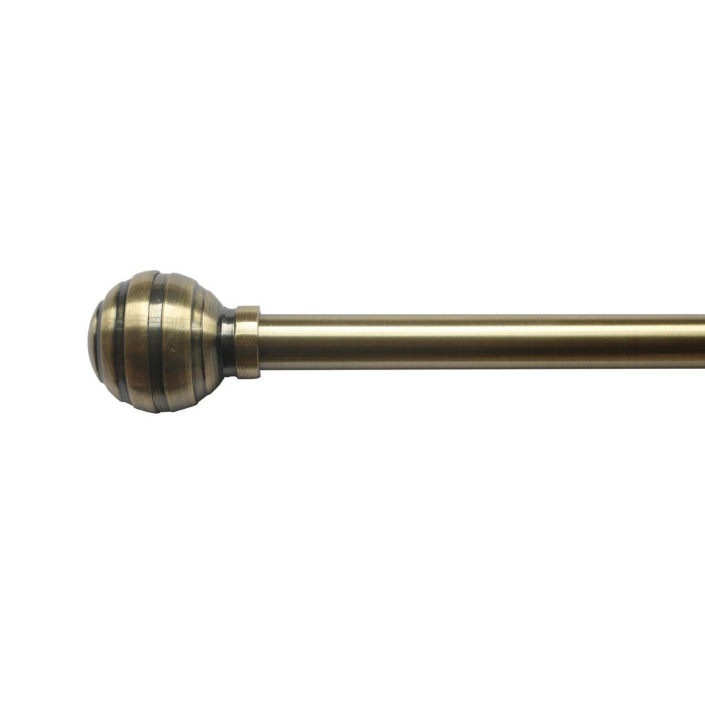 Cortinero metálico bronce extensible de 120 a 210 cm con terminales