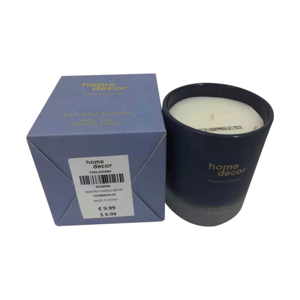 Vela aromática Premium Quality- Sal Marina/ Cedro 200g