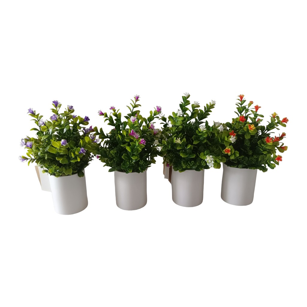 Mini Flores Artificial En Pote 28cm Surtido