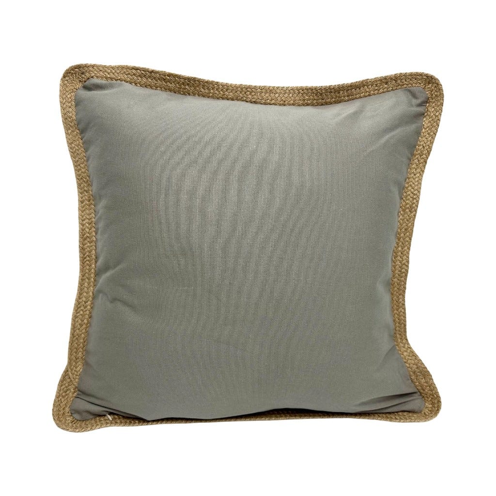Coj&iacute;n Gris Con Borde De Yute 45X45Cm