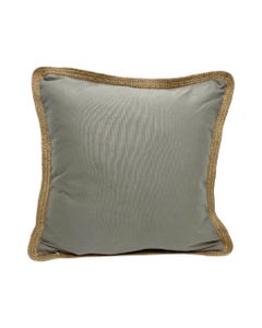 Cojín Gris Con Borde De Yute 45X45Cm
